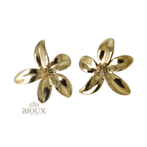 Orecchini in acciaio a fiore grande lucido