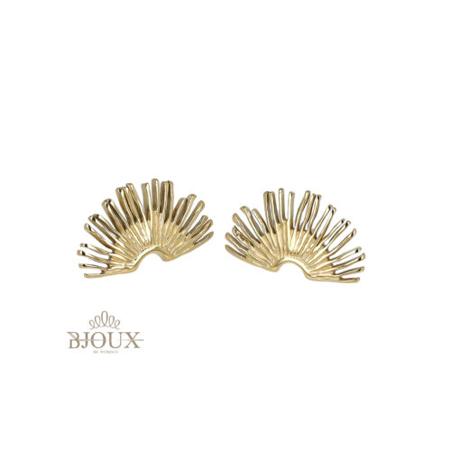 Orecchini in acciaio ventaglio stilizzato