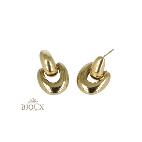 Orecchini in acciaio a doppio ovale