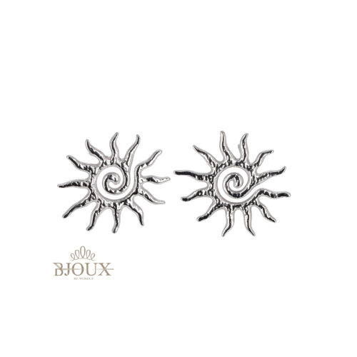 Orecchini in acciaio sole tribale