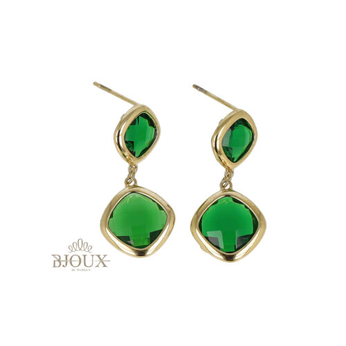 Orecchini in acciaio con doppio pendente