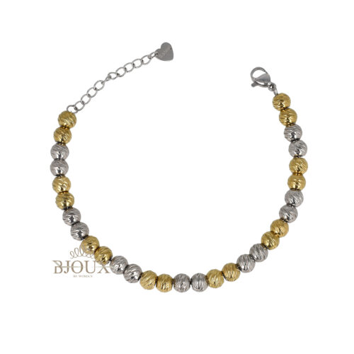 Bracciale Sfere Martellate in Acciaio