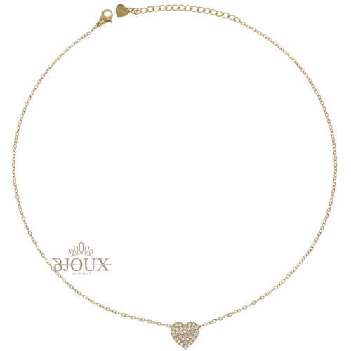 Collana Cuore Zirconi in Acciaio