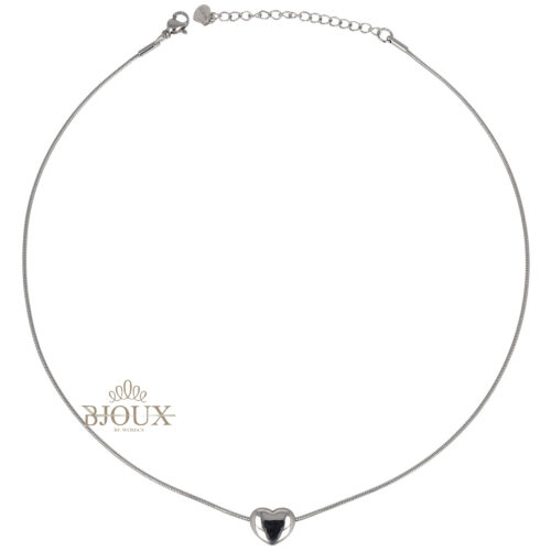 Collana Snake con Cuore in Acciaio