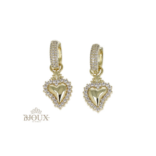 Orecchini Cuore Sacro con Pavé