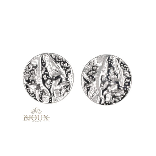 Orecchini Tondi Martellati in Acciaio