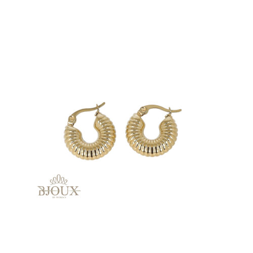 Orecchini Cerchio Rigato Small in Acciaio