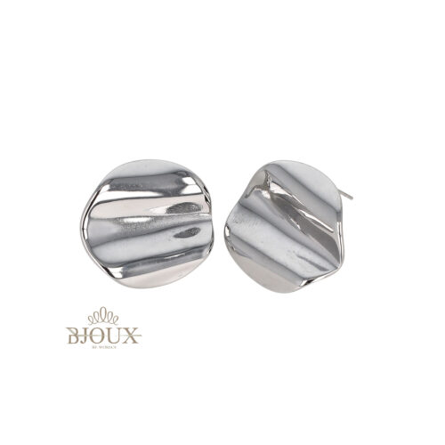 Orecchini Disco Ondulato in Acciaio