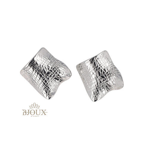 Orecchini Geometrici Texture in Acciaio