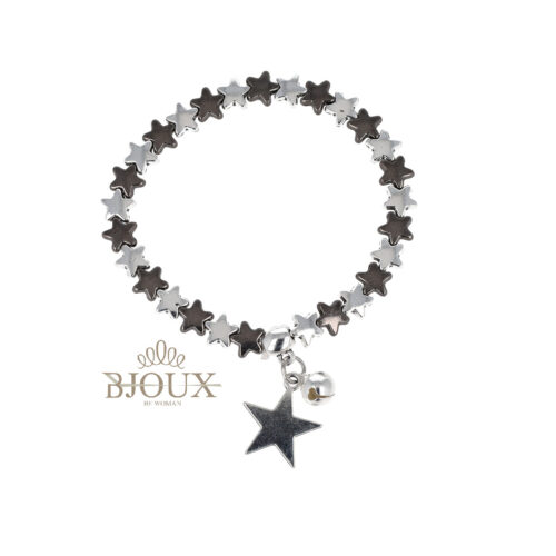 Bracciale di stelle rodio con ciondoli