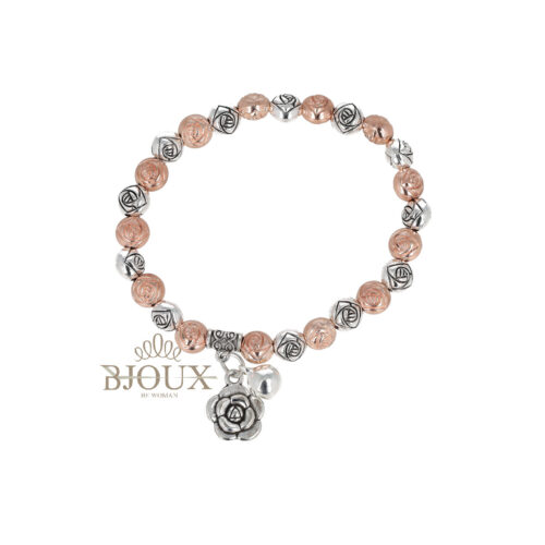 Bracciale di rose gold rose con ciondoli