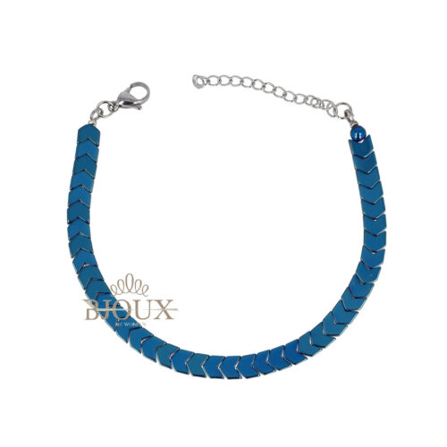 Bracciale uomo frecce blu in acciaio