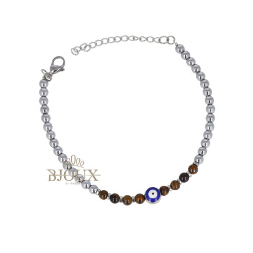 Bracciale uomo pietre brown e occhio