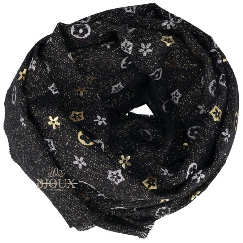 Sciarpa donna Golden Bloom Black Gold