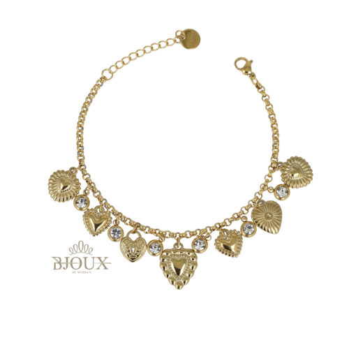 Bracciale Charms Cuori Decorati