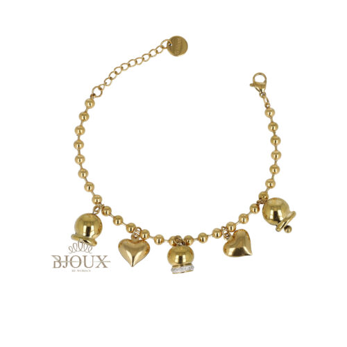 Bracciale Sfere Campanelle e Cuori
