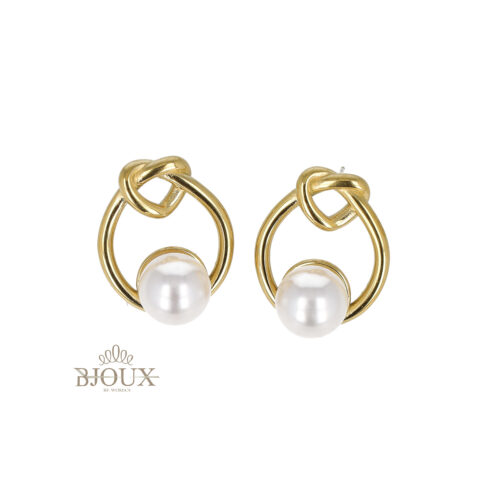 Orecchini Cerchio Nodo e Perla