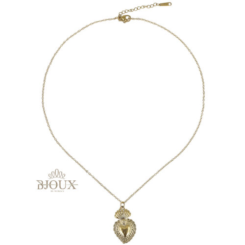 Collana Cuore Divino Acciaio Gold
