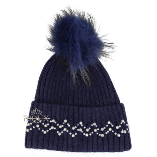 Cappello donna Pearl Pom Blu