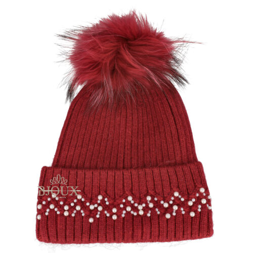 Cappello donna Pearl Pom Bordò
