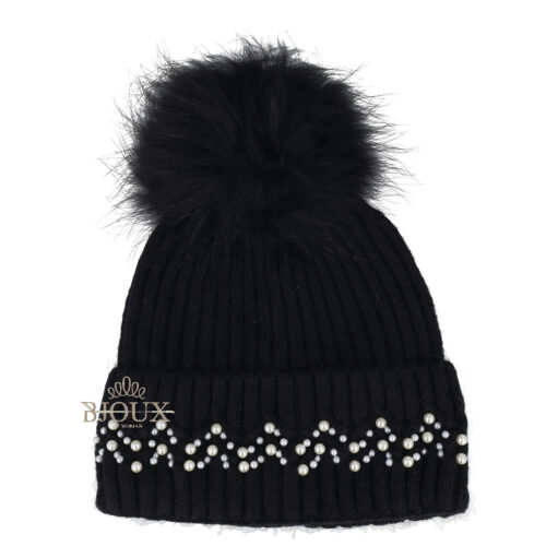 Cappello donna Pearl Pom Black