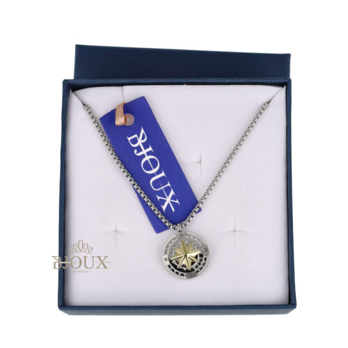 Collana uomo con rosa dei venti gold