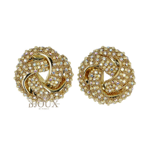 Orecchini intreccio strass con perno