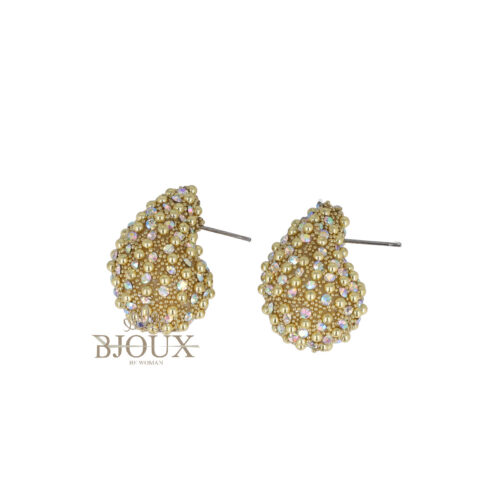 Orecchini gocce in strass bombate