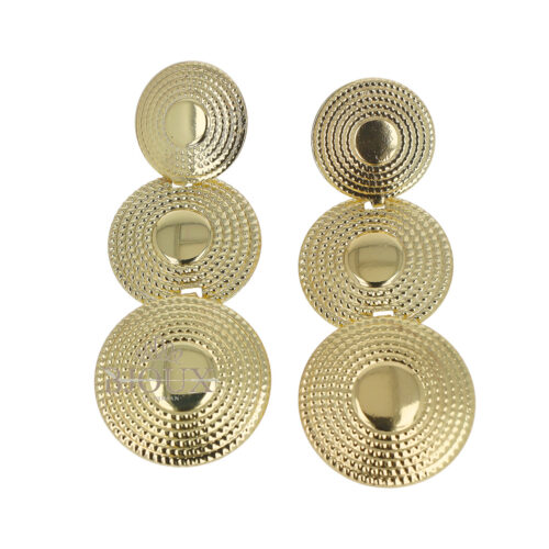 Orecchini pendenti disco in ottone