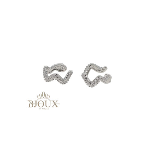 Orecchini earcuffs ondulati in ottone