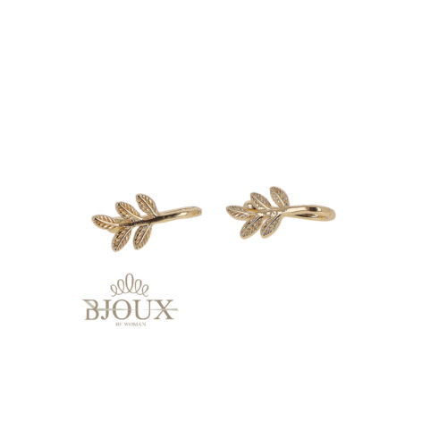Orecchini earcuffs foglioline in ottone