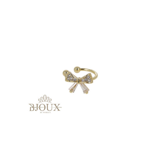 Orecchino earcuff fiocchetto strass