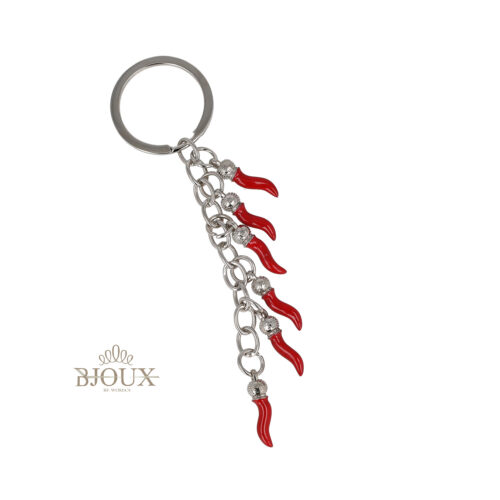 Portachiavi malocchio con corni rossi