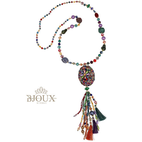 Collana Colorata Con Ciuffo