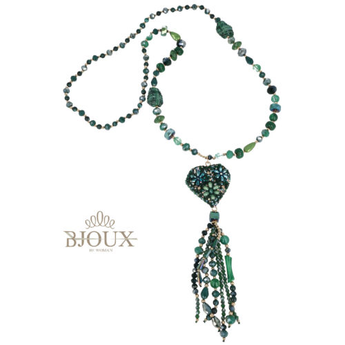 Collana Colorata Con Ciuffo E Cuore