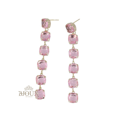 Orecchini Pendenti Crystal Rosa