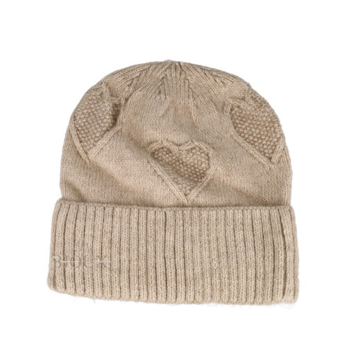 Cappello donna Maglia Cuore Taupe