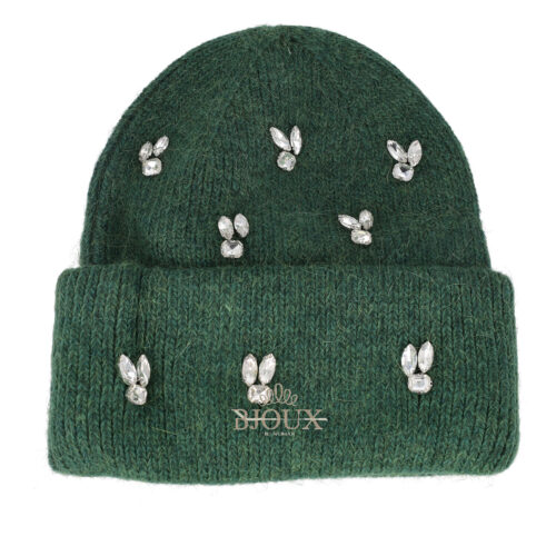 Cappello Donna Verde con Strass e Castoni