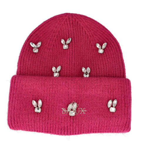 Cappello Donna Fuxia con Strass e Castoni