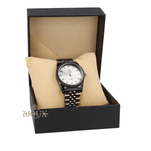 Orologio uomo nero con quadrante bianco