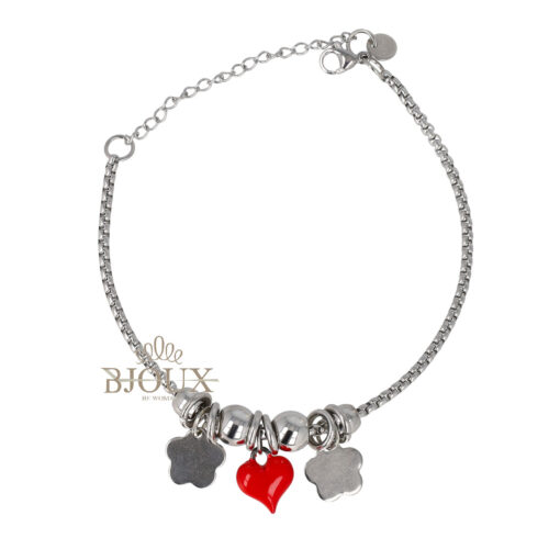 Bracciale acciaio Fiore di Cuore