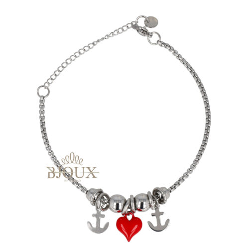 Bracciale acciaio Cuore in Ancora