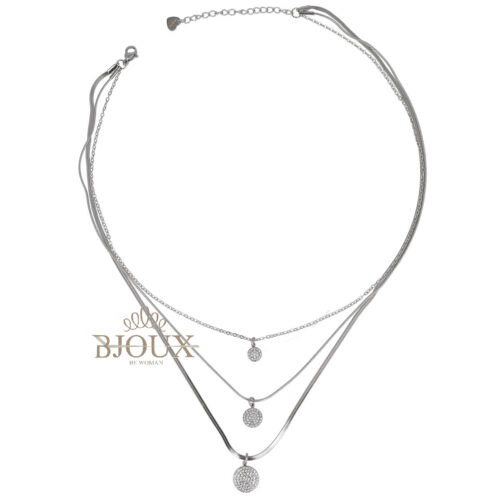 Collana in acciaio Tris Tondi LuminosiMALTA F-6