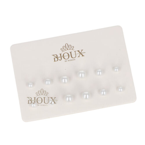 Orecchini card perline bianche