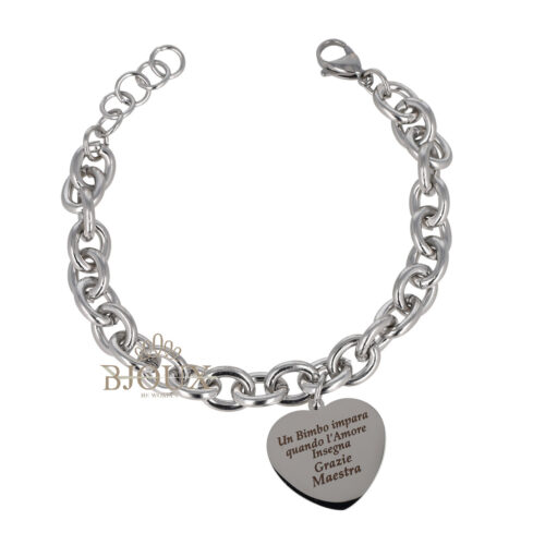 Bracciale Ringraziamenti Maestra In Acciaio
