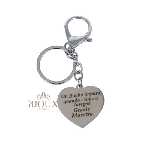 Portachiavi Dedica Maestra In Acciaio