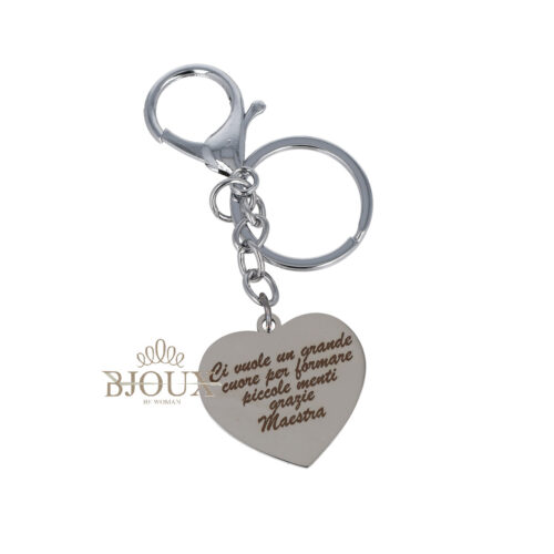 Portachiavi Ringraziamenti Maestra In Acciaio