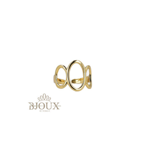 Anello donna triplo ovale in acciaio e metallo