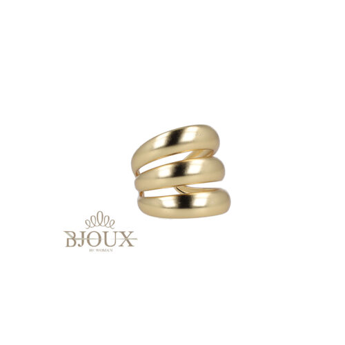 Anello donna tre fasce bold in acciaio e metallo