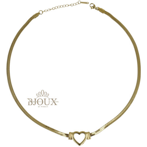 Collana Snake con Cuore Centrale